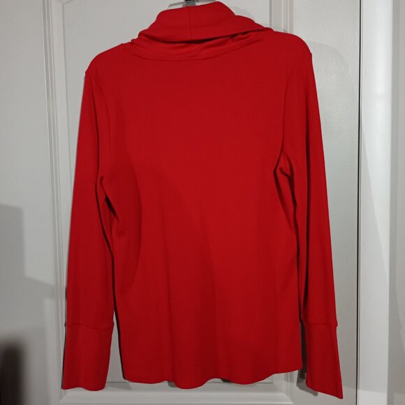 Tommy Hilfiger Women's Zipper Cowl Neck Thermal Red L EUC - Picture 3 of 10